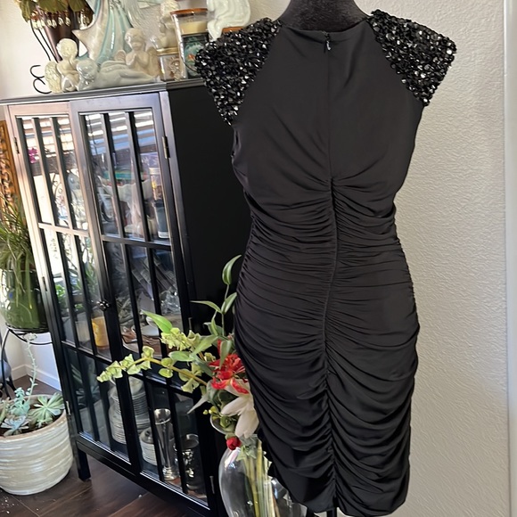 Calvin Klein low-cut ruched dress Calvin Klein size 10 beaded - Picture 5 of 8